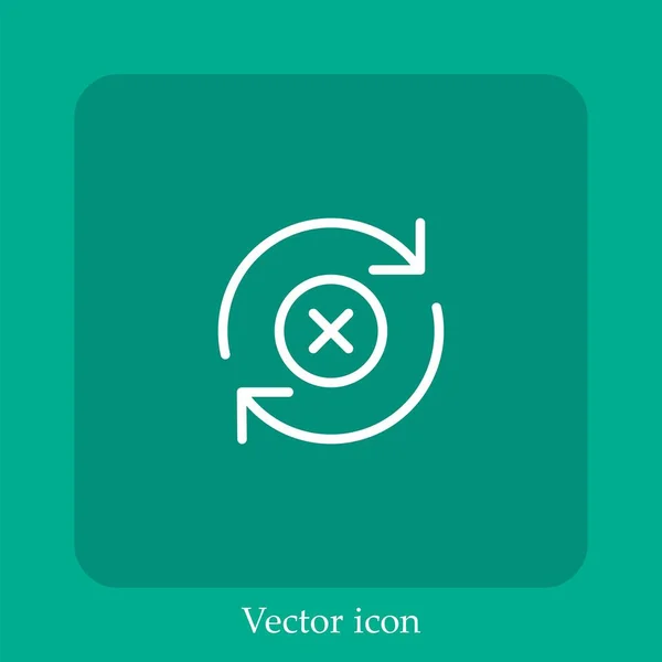 Supprimer Icône Vectorielle Icône Linéaire Ligne Avec Course Modifiable — Image vectorielle