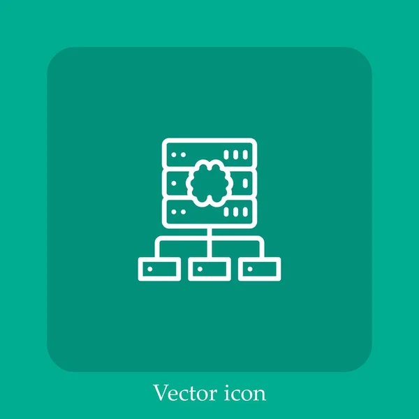 Servidor Ícone Vetorial Linear Icon Line Com Curso Editável — Vetor de Stock