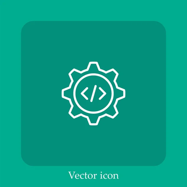 Codificação Ícone Vetor Linear Icon Line Com Curso Editável — Vetor de Stock