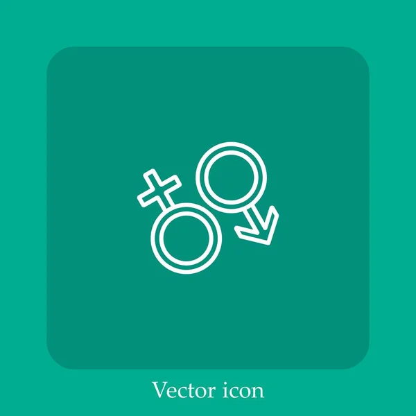 Männliches Vektorsymbol Lineare Icon Line Mit Editierbarem Strich — Stockvektor