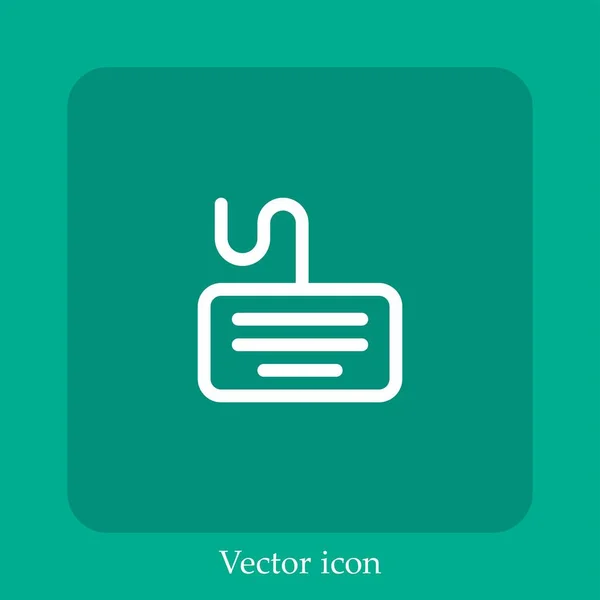 Icono Vector Teclado Eléctrico Icono Lineal Línea Con Carrera Editable — Vector de stock