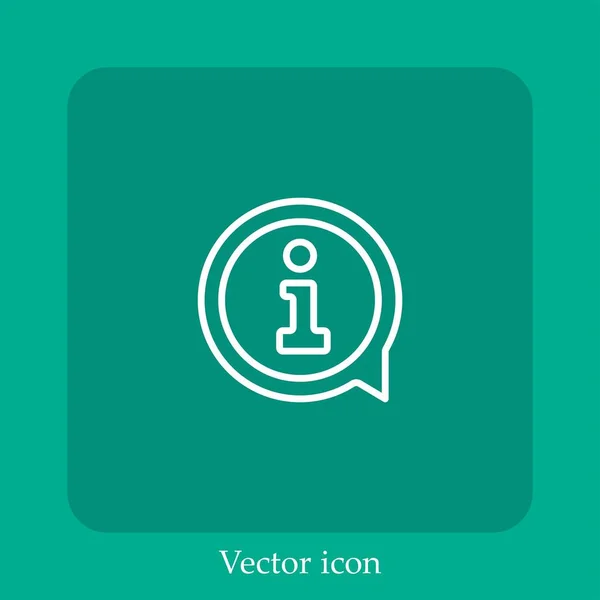 Icône Vectorielle Information Icône Linéaire Ligne Avec Trait Modifiable — Image vectorielle