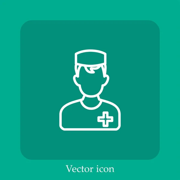 Nurse Vector Icon Linear Icon Line Editable Stroke — Stock Vector