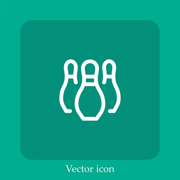 Bolos Icono Vector Icon Line Lineal Con Carrera Editable — Vector de stock