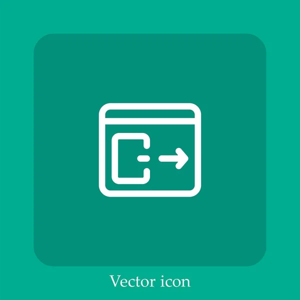 Log Out Vector Icon Linear Icon Line Editable Stroke — Stock Vector
