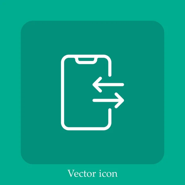 Icono Vector Transferencia Icon Line Lineal Con Carrera Editable — Vector de stock