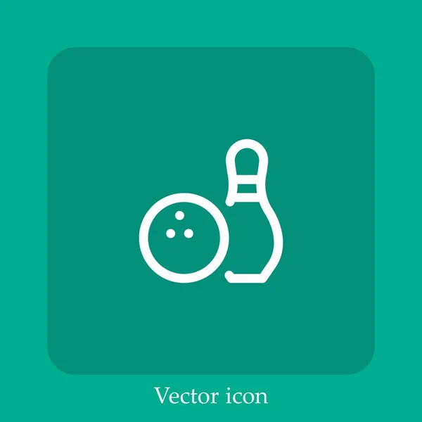 Ícone Vetor Boliche Linear Icon Line Com Curso Editável — Vetor de Stock