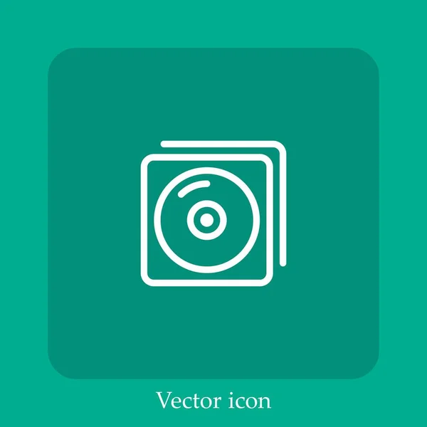 Álbum Icono Vectorial Icon Line Lineal Con Carrera Editable — Vector de stock