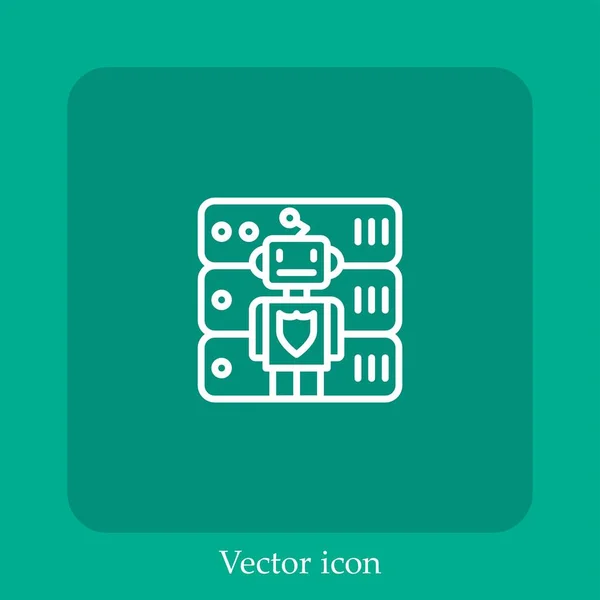 Icona Vettoriale Dati Sicura Icon Line Lineare Con Corsa Modificabile — Vettoriale Stock