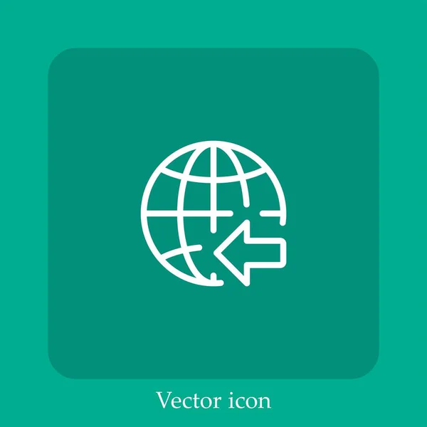 Icono Vector Transferencia Datos Icon Line Lineal Con Carrera Editable — Vector de stock