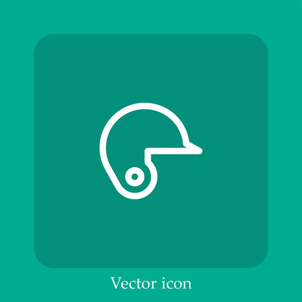 Ícone Vetor Capacete Linear Icon Line Com Curso Editável — Vetor de Stock