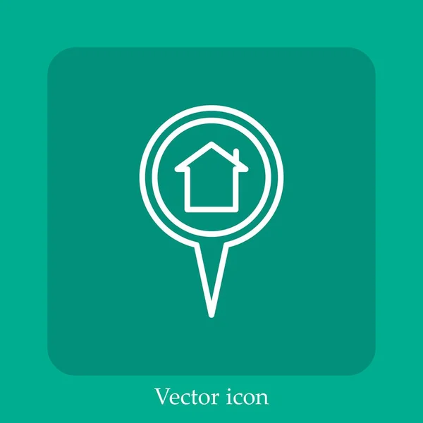 Pinvektorsymbol Lineare Icon Line Mit Editierbarem Strich — Stockvektor