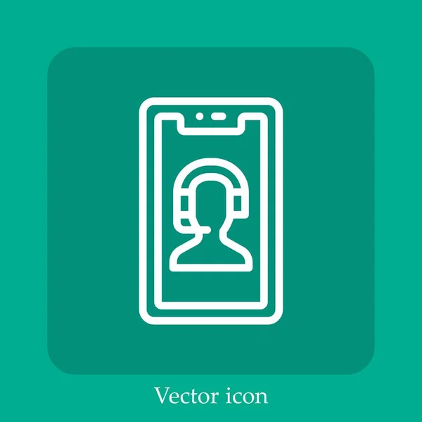 Icono Vector Teléfono Inteligente Icon Line Lineal Con Carrera Editable — Vector de stock