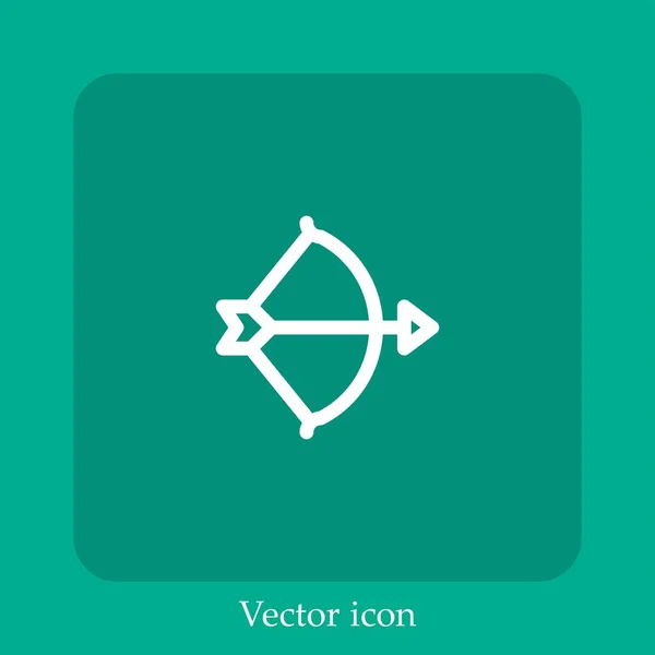 Ícone Vetorial Arco Flecha Linear Icon Line Com Curso Editável — Vetor de Stock