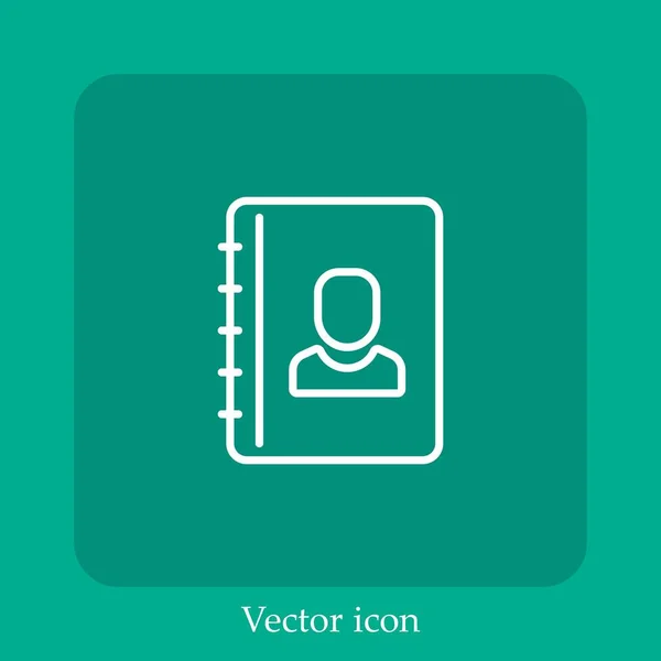 Adressbuch Vektor Symbol Linear Icon Line Mit Editierbarem Strich — Stockvektor
