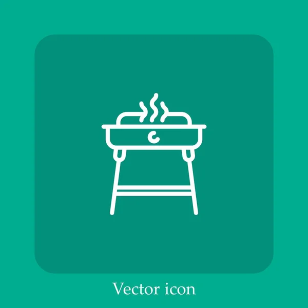 Grill Vektor Symbol Lineare Icon Line Mit Editierbarem Strich — Stockvektor