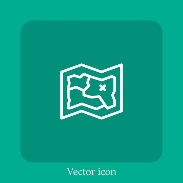 Mapa Jogo Tabuleiro Ícone Vetorial Linear Icon Line Com Curso — Vetor de Stock