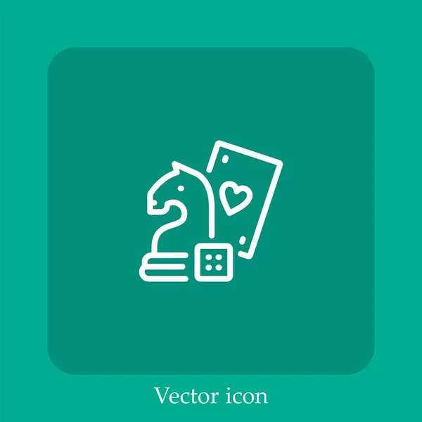 Brettspiele Setzen Vektorsymbol Lineare Icon Line Mit Editierbarem Strich — Stockvektor