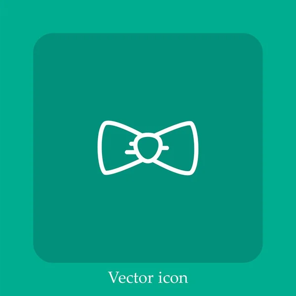 Bow Tie Vector Icon Linear Icon Line Editable Stroke — Stock Vector
