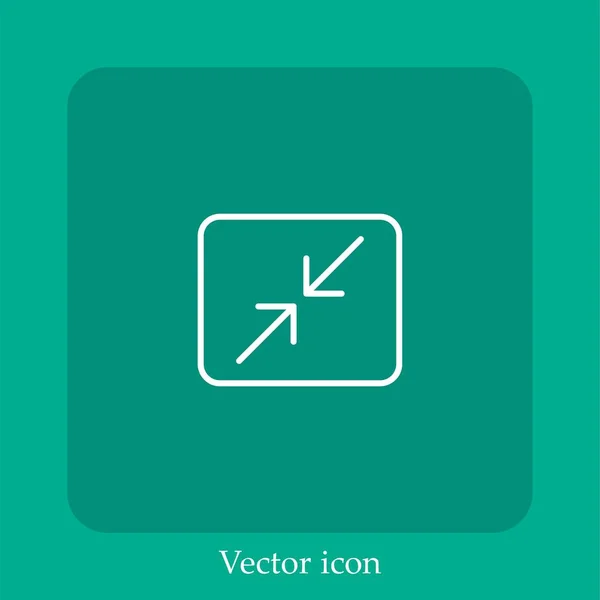 Minimizar Ícone Vetorial Linear Icon Line Com Curso Editável — Vetor de Stock