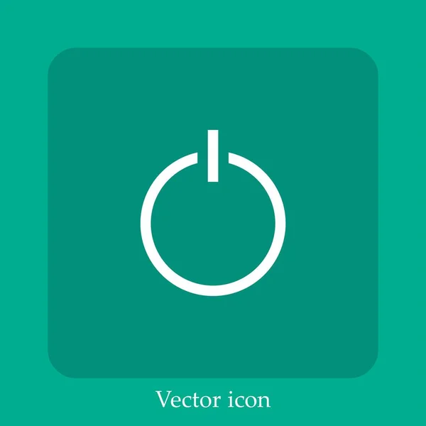 Icono Vector Botón Encendido Icon Line Lineal Con Carrera Editable — Vector de stock