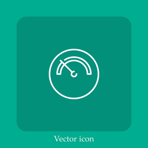 Ícone Vetorial Velocímetro Linear Icon Line Com Curso Editável — Vetor de Stock