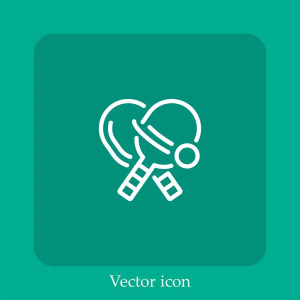 Tischtennis Vektor Symbol Linear Icon Line Mit Editierbarem Strich — Stockvektor