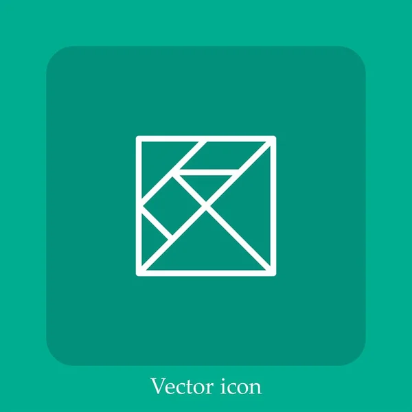 Tangram Vector Icon Lineare Icon Line Mit Editierbarem Strich — Stockvektor