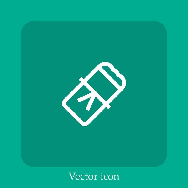 Ícone Vetor Tamale Linear Icon Line Com Curso Editável — Vetor de Stock