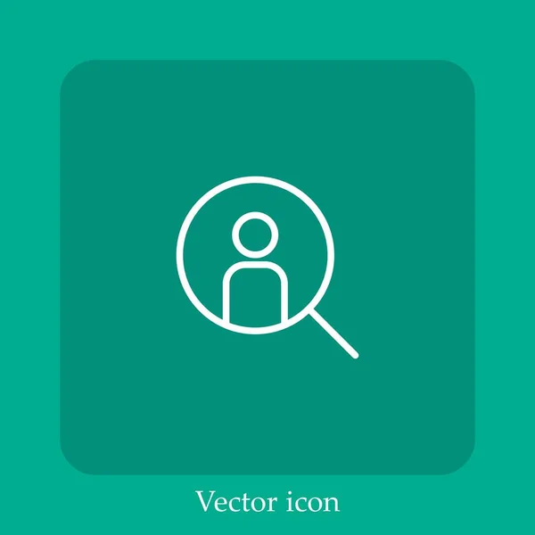 Icono Vector Búsqueda Talento Icon Line Lineal Con Carrera Editable — Vector de stock