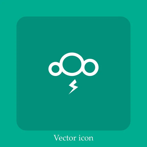 Tres Círculos Icono Vector Perno Icon Line Lineal Con Carrera — Vector de stock