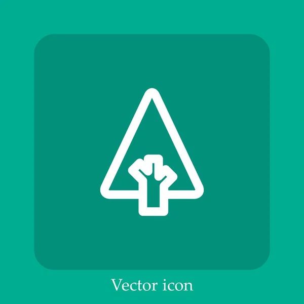 Träd Vektor Ikon Linjär Ikon Linje Med Redigerbar Stroke — Stock vektor