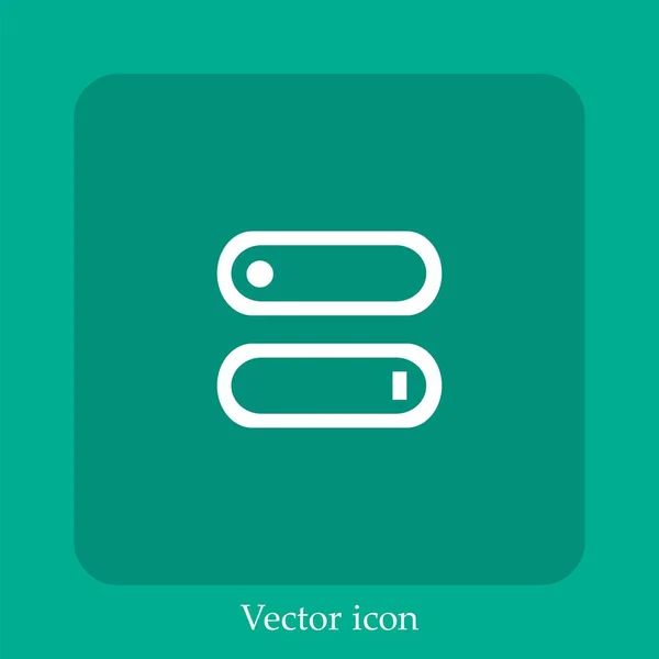 Dos Interruptores Icono Vectorial Icon Line Lineal Con Carrera Editable — Vector de stock