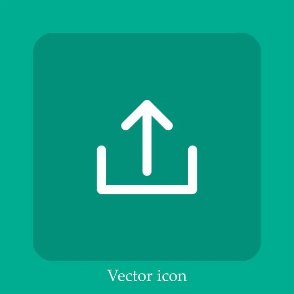 Upload Ícone Vetor Linear Icon Line Com Curso Editável — Vetor de Stock