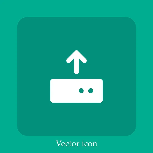 Upload Icône Vectorielle Icône Linéaire Ligne Avec Course Modifiable — Image vectorielle