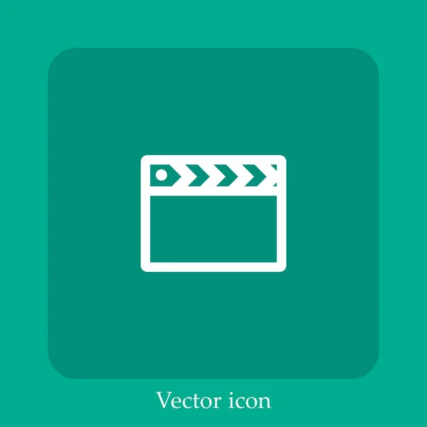 Videosuchvektorsymbol Lineare Icon Line Mit Editierbarem Strich — Stockvektor