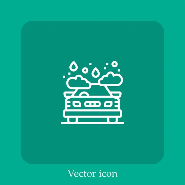 Ícone Vetor Lavagem Carro Linear Icon Line Com Curso Editável — Vetor de Stock