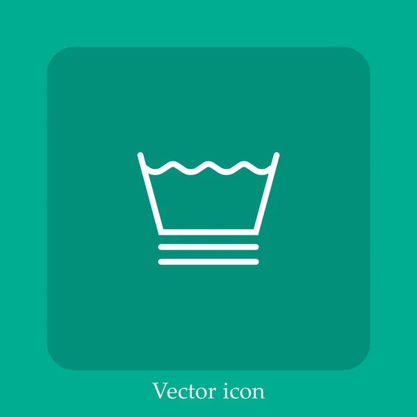 Washing Machine Vector Icon Linear Icon Line Editable Stroke — Stock Vector