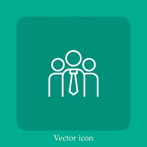 Work Team Vector Icon Linear Icon Line Editable Stroke — Stock Vector