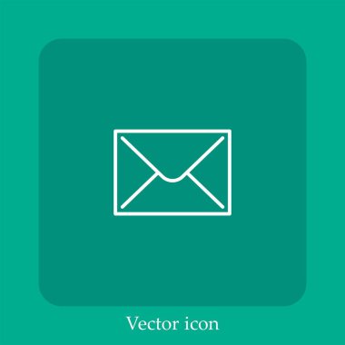 e- posta vektörü doğrusal simgesi. Düzenlenebilir vuruş ile satır