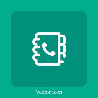 Telefon rehberi vektör doğrusal simgesi. Düzenlenebilir vuruş ile satır