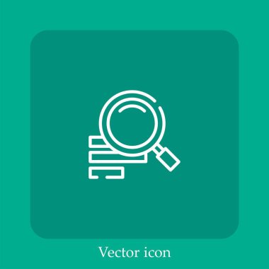 Arama vektörü doğrusal simgesi. Düzenlenebilir vuruş ile satır