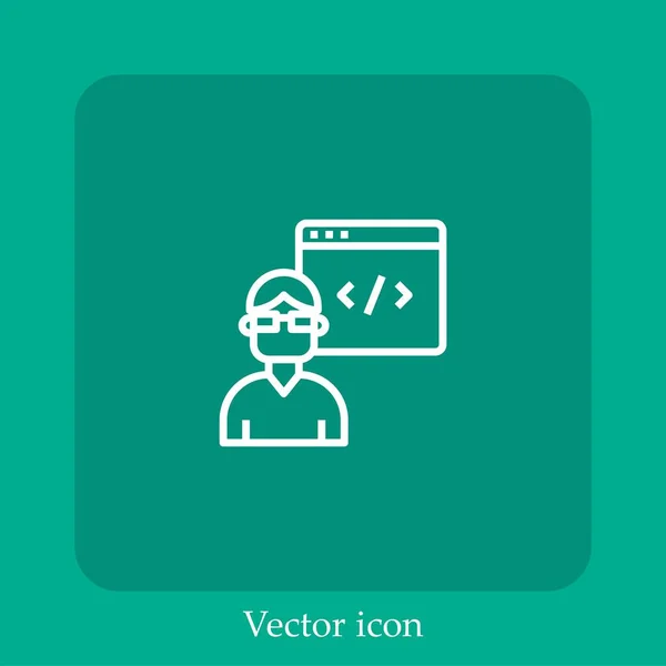 Icône Vectorielle Administrateur Icône Linéaire Ligne Avec Trait Modifiable — Image vectorielle