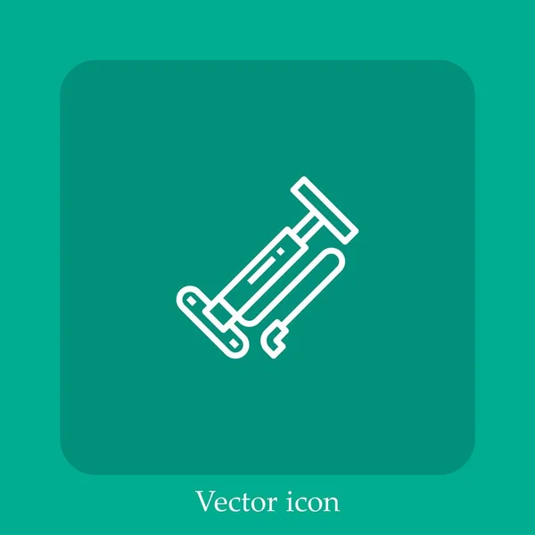 Luftpumpen Vektorsymbol Linear Icon Line Mit Editierbarem Strich — Stockvektor