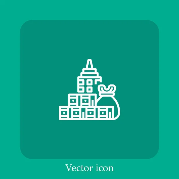 Icono Vector Presupuesto Icon Line Lineal Con Carrera Editable — Archivo Imágenes Vectoriales