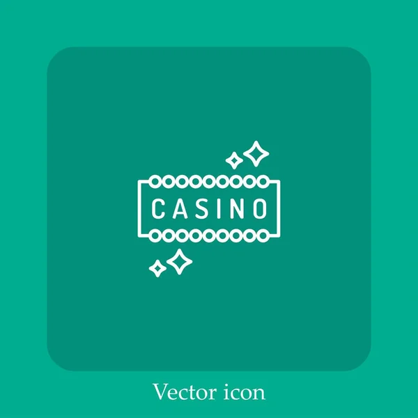 Casino Vector Icon Linear Icon Line Editable Stroke — Stock Vector