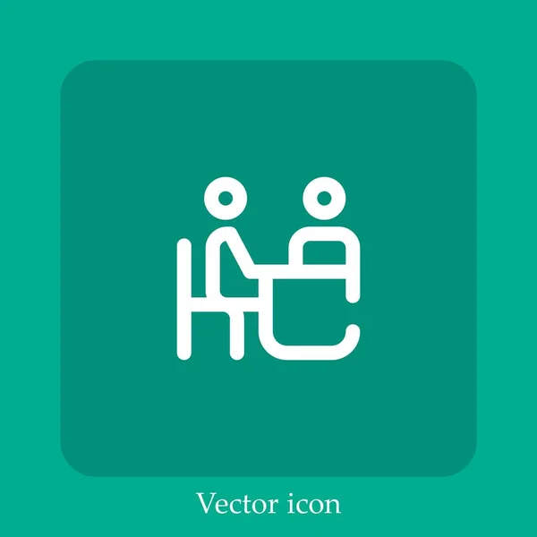Entrevista Icono Vector Icon Line Lineal Con Carrera Editable — Vector de stock
