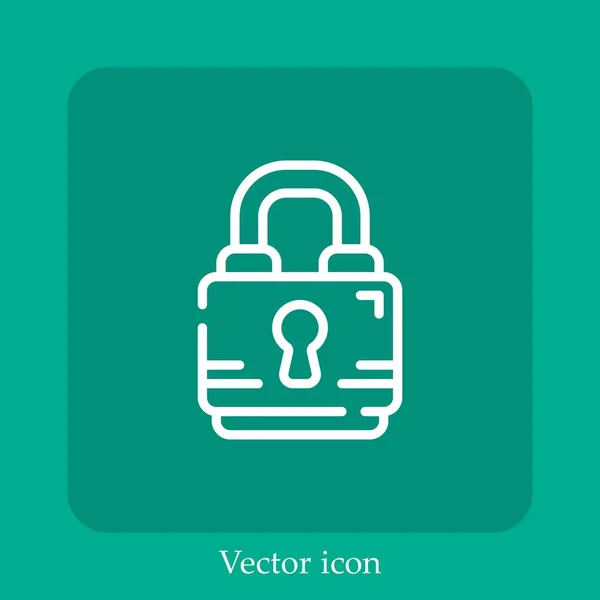 Lock Vector Icon Lineare Icon Line Mit Editierbarem Strich — Stockvektor