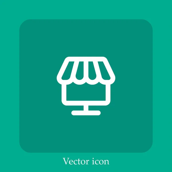 Icône Vectorielle Boutique Ligne Icône Linéaire Ligne Avec Course Modifiable — Image vectorielle