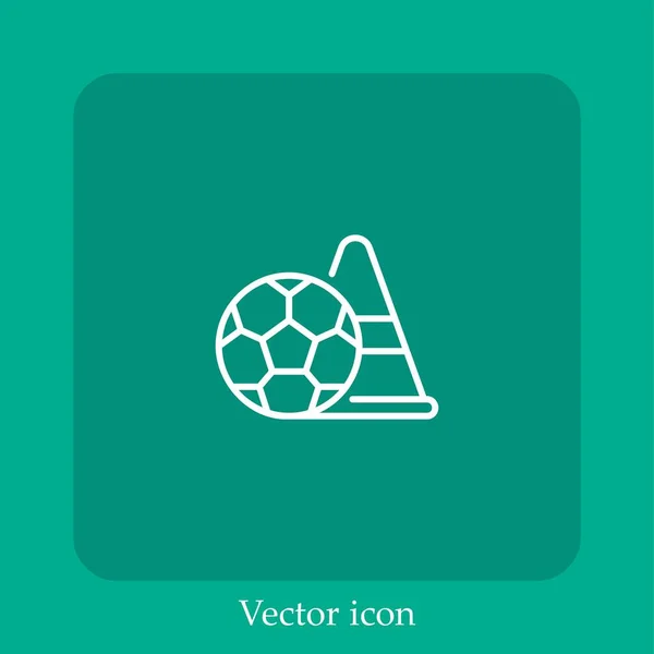 Fußball Vektor Symbol Lineare Icon Line Mit Editierbarem Strich — Stockvektor